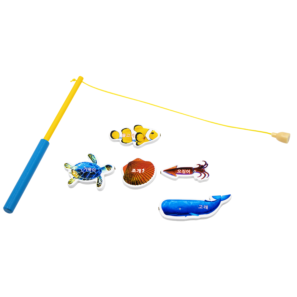 0~3세 영유아 수 교구 소근육 발달 장난감 낚시 장난감 물고기 원목 낚시 놀이